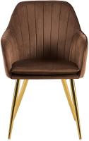 Esszimmerstuhl Cheryl Samt gold braun 