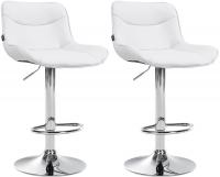 2er Set Barhocker Vonore Kunstleder chrom weiß