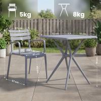 Gartenmöbel-Set Avena mit 2 Stühlen grau Gartenmöbel-Set Avena mit 2 Stühlen grau