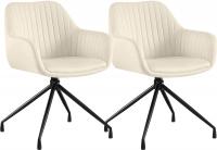 2er Set Esszimmerstuhl Novanis Samt creme