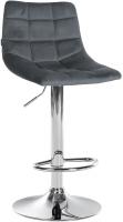 2er Set Barhocker Jerry Samt chrom dunkelgrau 