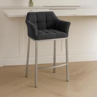 Barhocker Damaso E Cord mit 4-Fuß Gestell dunkelgrau
