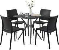 Gartenmöbel-Set Amino mit 4 Stühlen schwarz