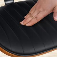 2er Set Barhocker Clawson Kunstleder chrom  walnuss/schwarz 