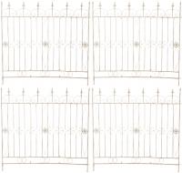 4er Set Gartenzäune Mangold antik-creme