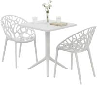 Gartenmöbel-Set Neriva mit 2 Stühlen weiß