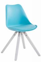 4er Set Stühle Toulouse Kunstleder weiß (eiche) Square blau 