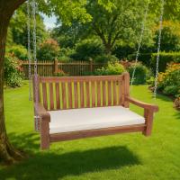 Schaukelbank Joyce mit Sitzkissen 120 cm + teak creme