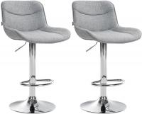 2er Set Barhocker Vonore Stoff chrom grau
