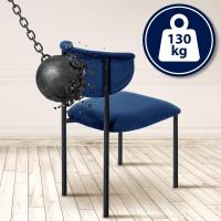 2er Set Besucherstuhl Gambell Samt dunkelblau 