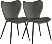 2er Set Esszimmerstuhl Maika Samt anthrazit 