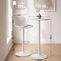 2er Bartisch Set Velor Kunststoff weiß 