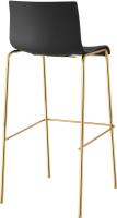 2er Set Barhocker Hoover Kunststoff 4-Fuß Gold schwarz 