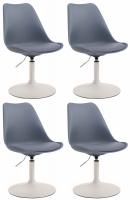 4er Set Esszimmerstühle Maverick W Kunststoff grau