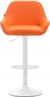 Barhocker Braga Kunstleder weiß orange 