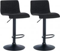 2er Set Barhocker Branford Stoff schwarz