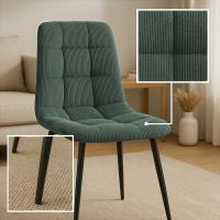 4er Set Esszimmerstuhl Tilde Cord grün 