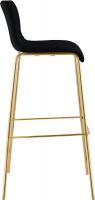 2er Set Barhocker Hoover Stoff 4-Fuß Gold schwarz 
