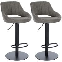 2er Set Barhocker HD Milet B Stoff grau