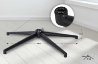 Fußkreuz eckig 65 schwarz 