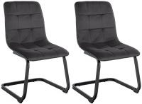 2er Set Esszimmerstuhl Vermont Samt schwarz 
