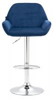 2er Set Barhocker Braga Samt chrom blau 