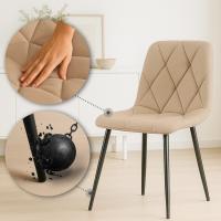2er Set Esszimmerstuhl Clairton Stoff taupe 