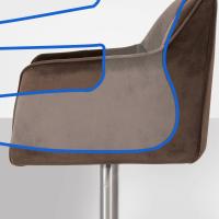 2er Set Barhocker Damaso E Samt braun 