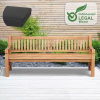 Teakbank Daxon mit Sitzkissen 220 cm dunkelgrau 