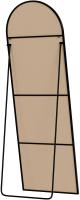 Spiegel Moline 150x50 cm schwarz-matt 