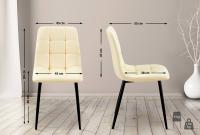 4er Set Esszimmerstuhl Antibes Kunstleder creme 
