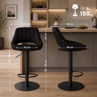 2er Set Barhocker HD Milet B Kunstleder schwarz 2er Set Barhocker HD Milet B Kunstleder schwarz