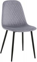 4er Set Stühle Giverny Samt grau 