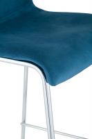 Barhocker Hover Samt 4-Fuß Chrom blau 