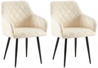 2er Set Esszimmerstuhl Monett Samt B creme