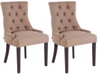 2er Set Esszimmerstuhl Aberdeen Stoff antik taupe