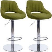 2er Set Barhocker HD Milet C Stoff grün