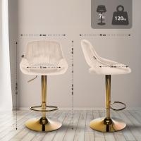 2er Set Barhocker Milet Samt G creme 