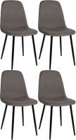 4er Set Esszimmerstühle Napier Stoff taupe 