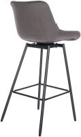 4er Set Barhocker Weston Schwenkbar Samt grau 