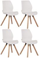 4er Set Stuhl Luna Kunstleder weiß