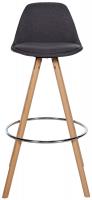 Barhocker Corbin Stoff Rund natura dunkelgrau 