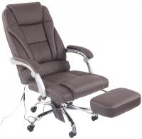 Bürostuhl Pacific Echtleder mit Massagefunktion braun 