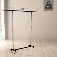 Klappbare Kleiderständer Soran 150x50x188 schwarz 