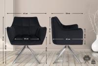 Esszimmerstuhl Swing Samt edelstahl schwarz 