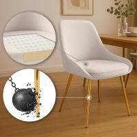 Esszimmerstuhl Elmira Samt gold creme 