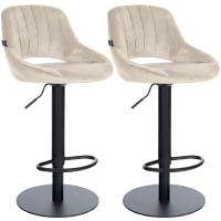 2er Set Barhocker HD Milet B Samt creme 