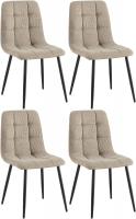 4er Set Esszimmerstuhl Tilde Cord taupe 