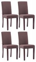 4er Set Esszimmerstuhl Ina Stoff cappuccino braun 