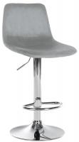 Barhocker Divo Samt Chrom grau